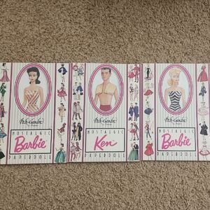 Nostalgic Barbie & Ken Paperdoll Set - Pink and Cream Artwork